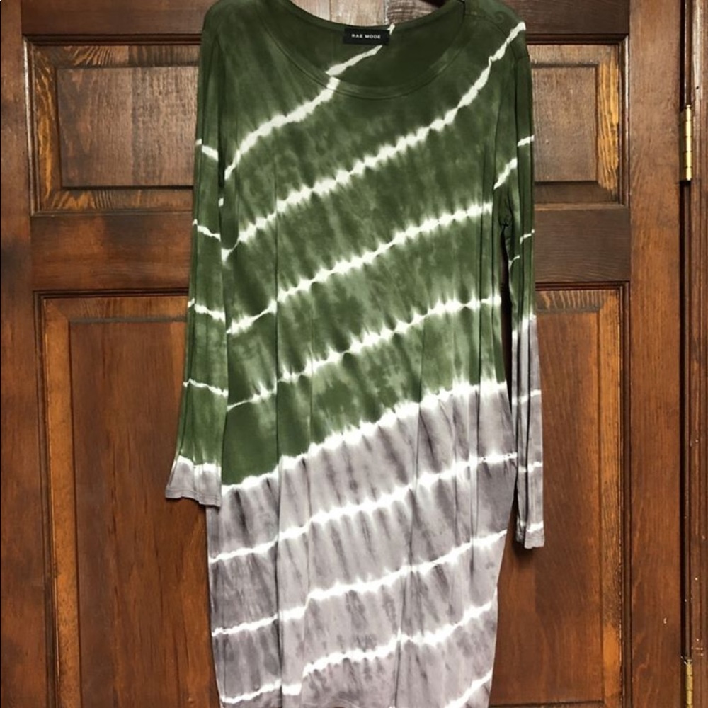 Tye dye dress mauve and olive